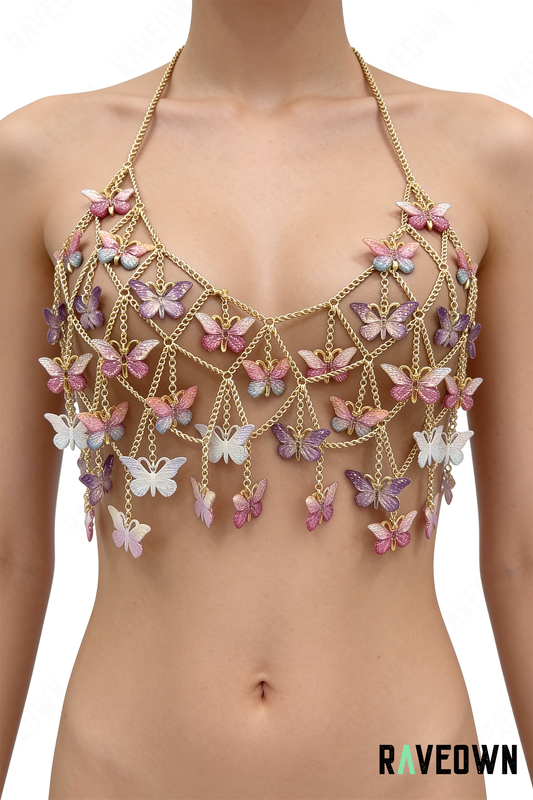 Crop Top Femme – Chaîne Papillons Festival | Solvaï