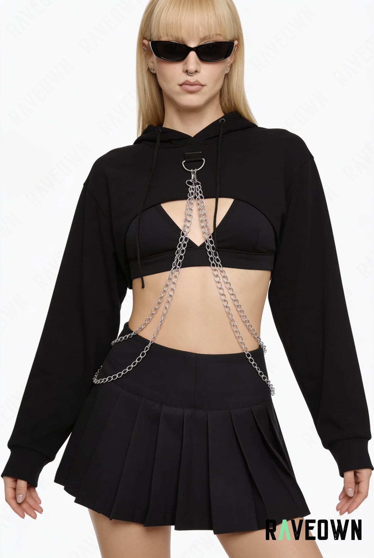 Crop Top à Capuche avec Chaînes | Berliner