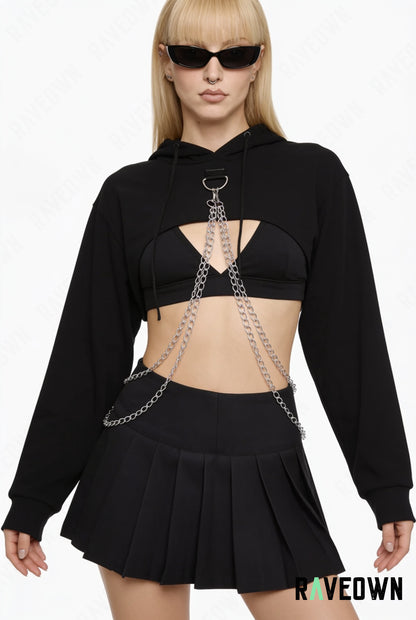 Crop Top à Capuche avec Chaînes | Berliner