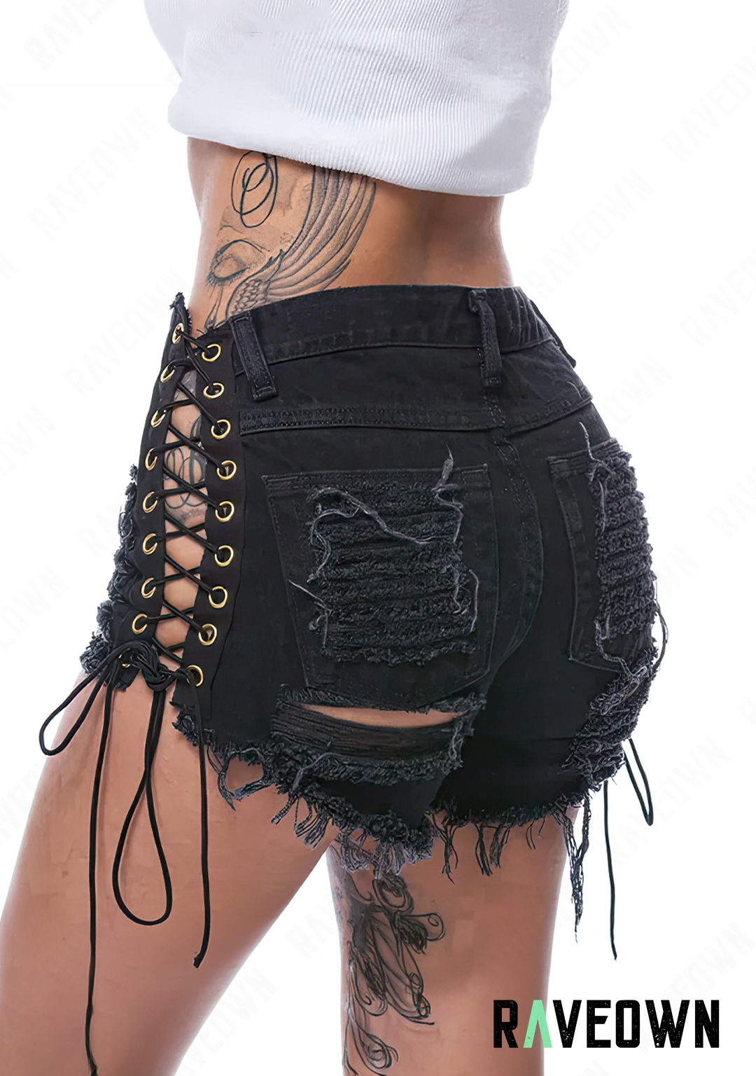 Short en Jean à Lacets | Rave Outfit