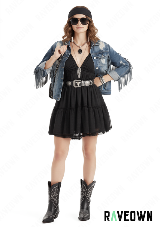 Robe à Volant Courte | BOHO Wild West