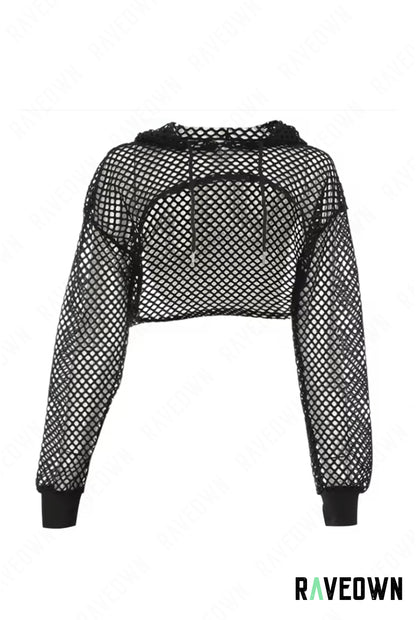 Crop Top Résille à Capuche | Berliner