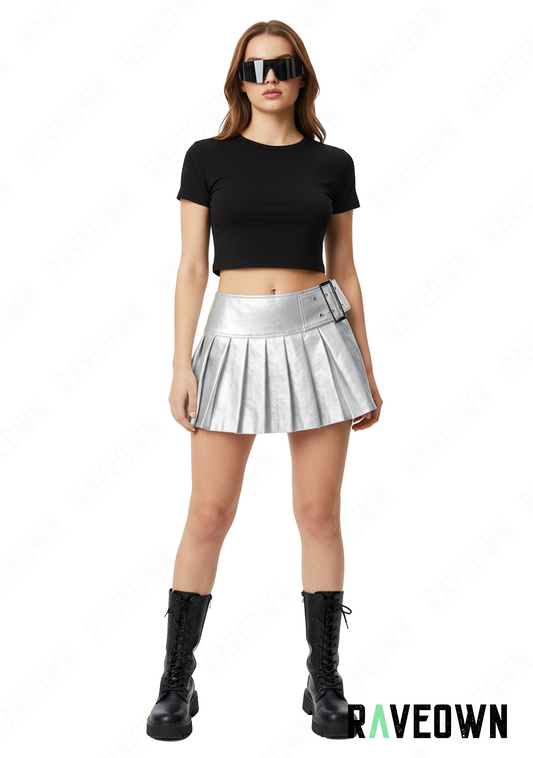 Jupe Plissée Argentée | MOON SILVER