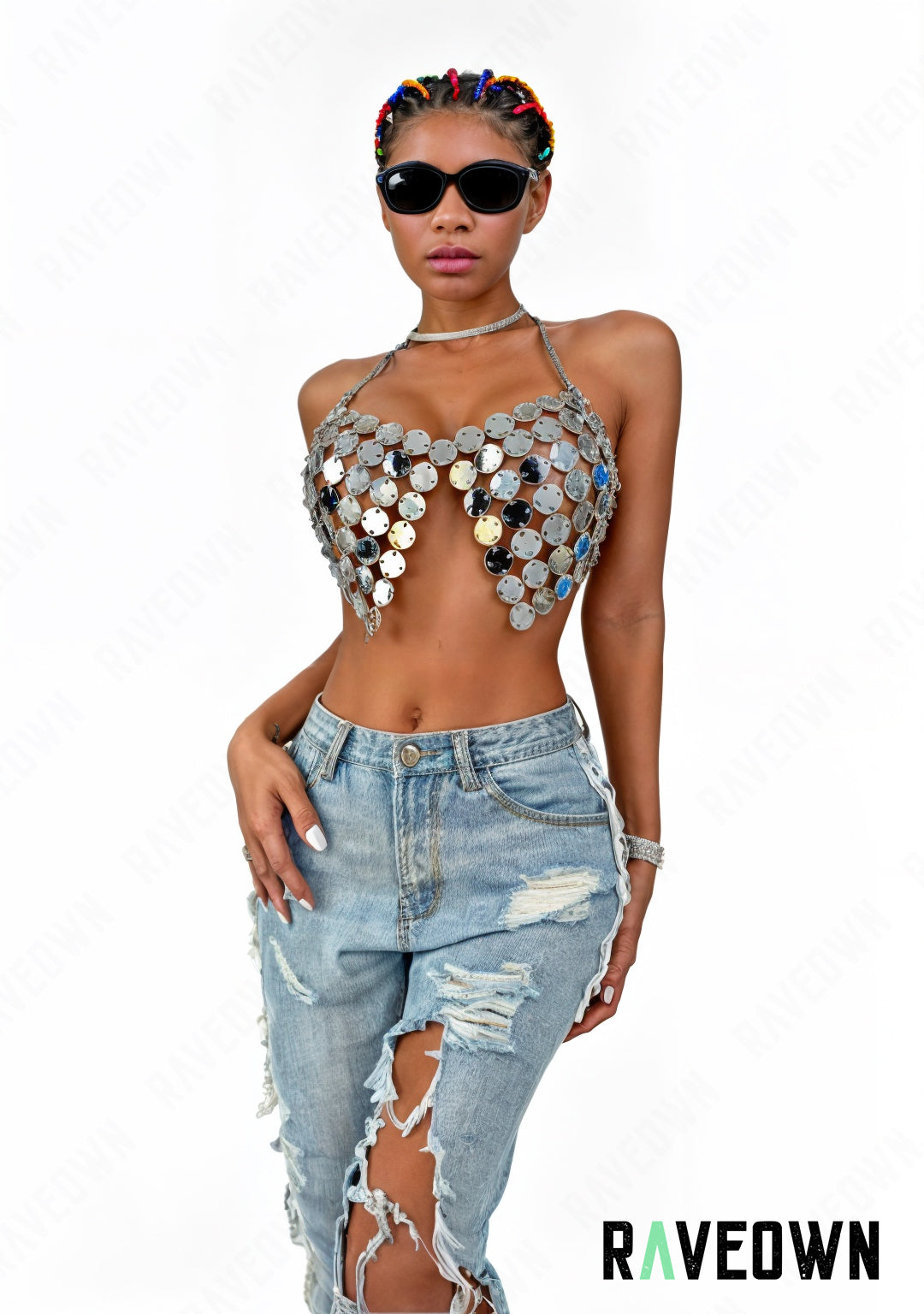 Crop Top Miroirs | MOON SILVER