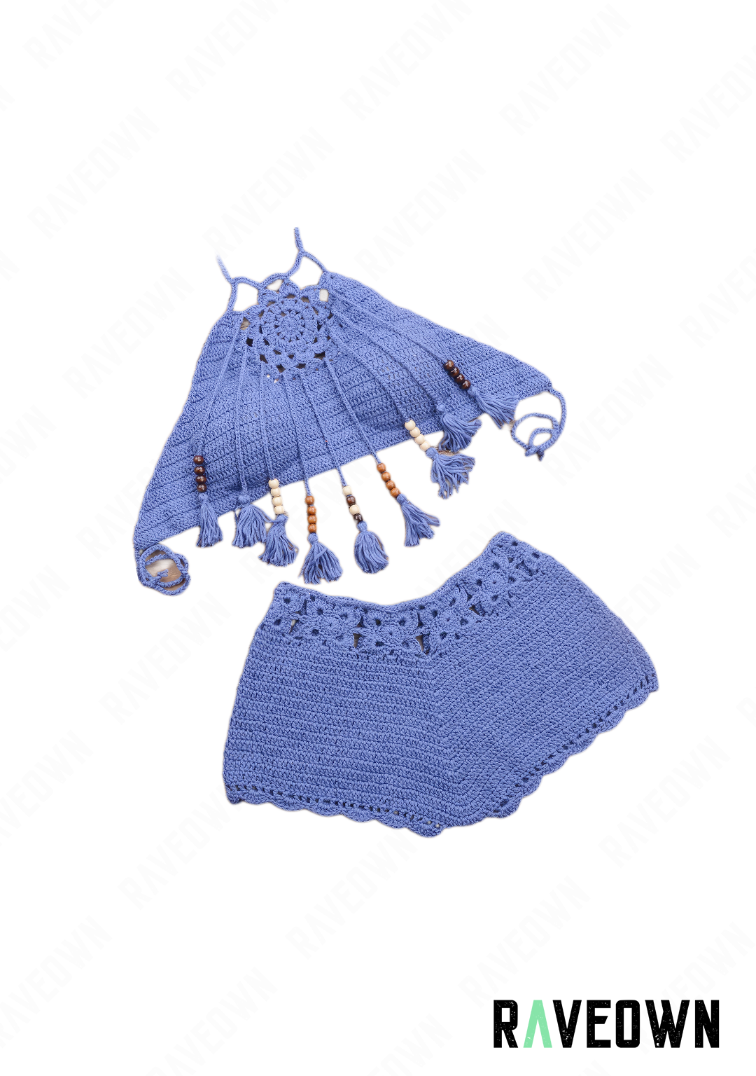 Haut & Short Crochet avec Pompons | Hippie BOHO