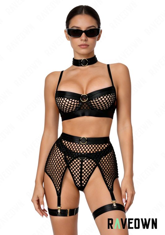 Set 4 pièces Lingerie en Mailles | EchoRave