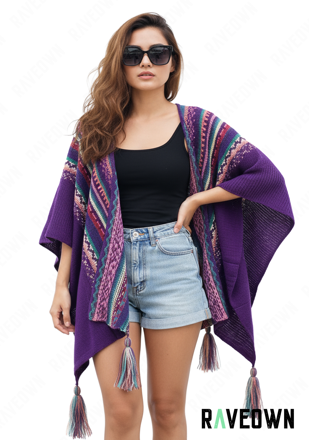 Poncho Femme Violet | Hippie BOHO