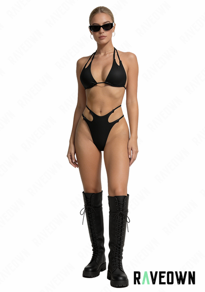 Bikini Faux Cuir Double Lanières | HighRave