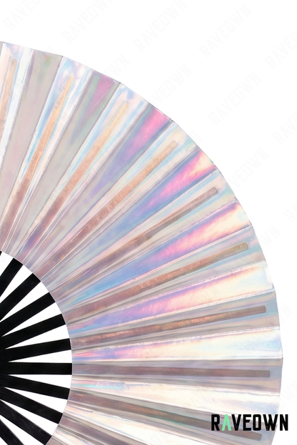 Éventail Blanc Holographique Nacré