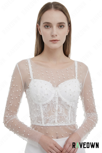 Top Manches Longues Strass | Ethereal Shine