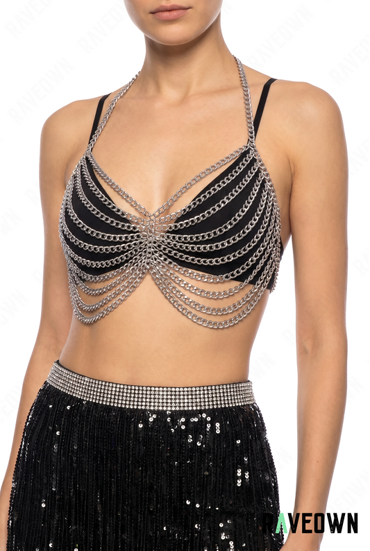 Crop Top Bretelle Chaîne | Ethereal Shine