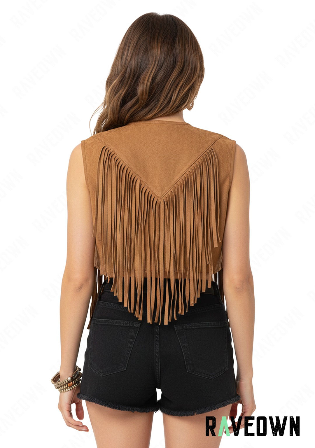 Gilet Sans Manche Daim Frange | BOHO Spirit
