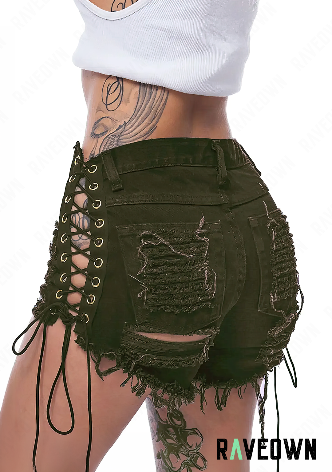 Short en Jean à Lacets | Rave Outfit