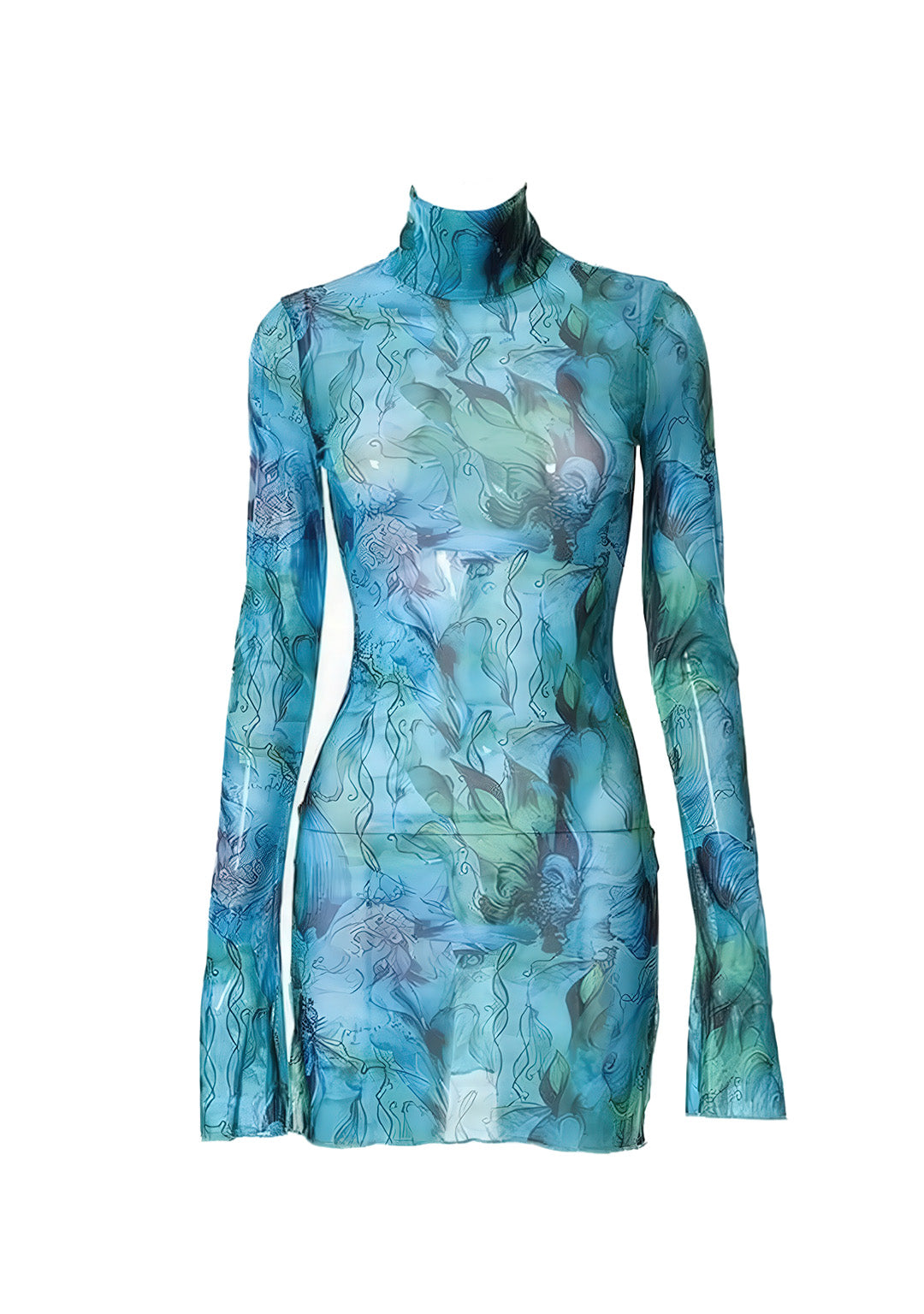 Robe Manche Longue et col haut | Abstract