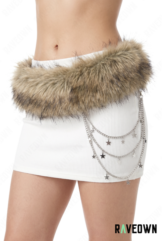 Ceinture Fausse Fourrure avec Etoiles | Rave.In.Fur