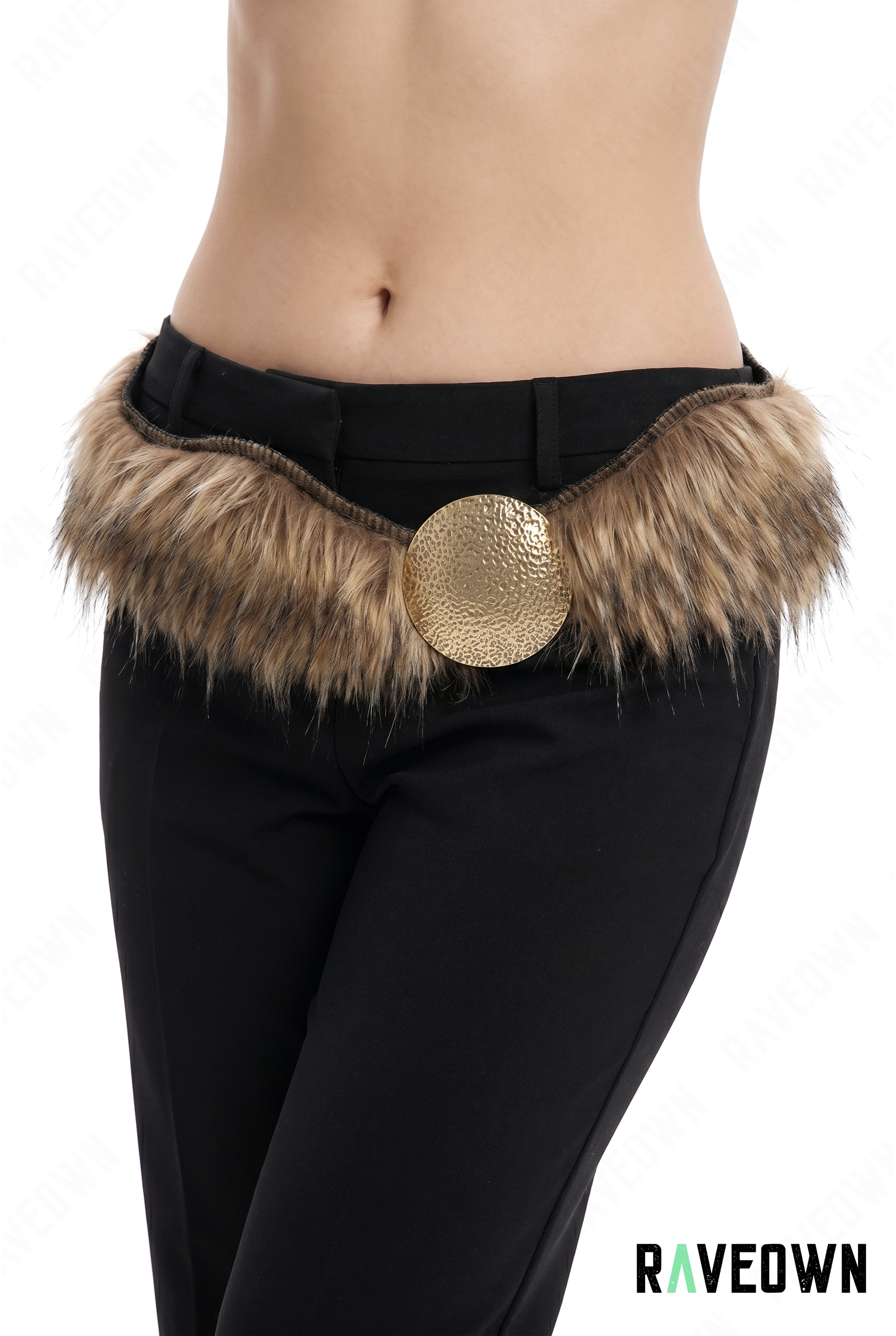 Ceinture Fourrure avec Boucle Disque | Rave.In.Fur