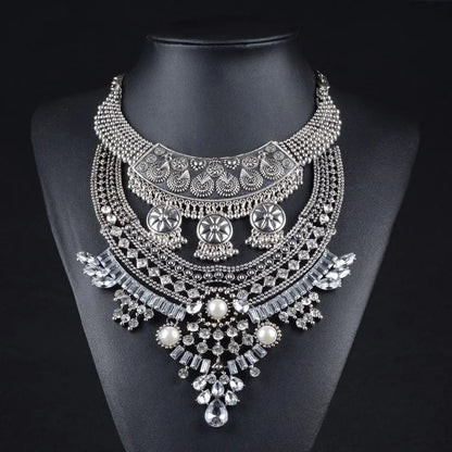 Collier Plastron Strass et Perles | Nektra