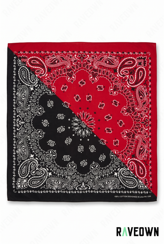 Bandana Couleur Femme – Paisley Bicolore | Festi.Life