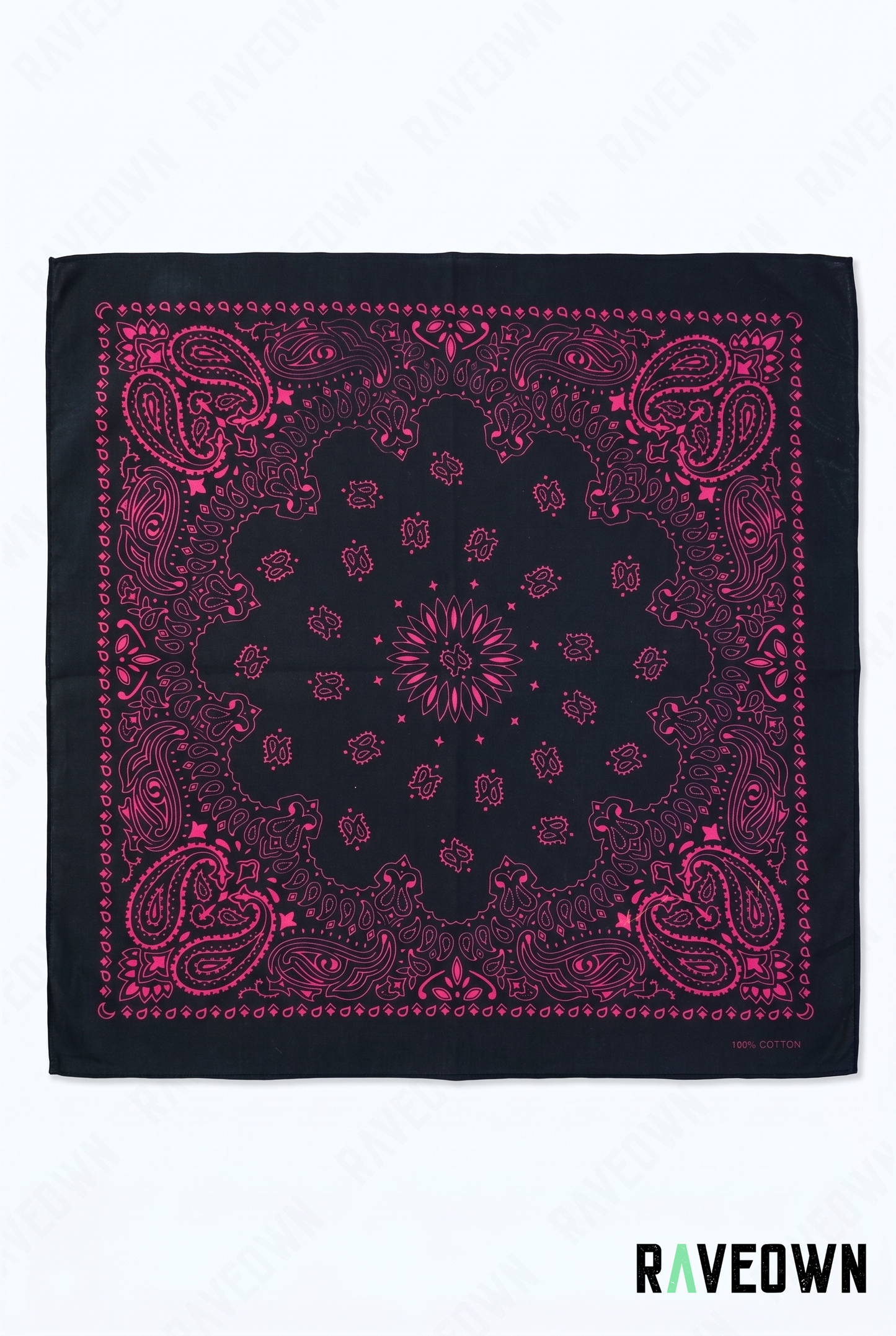 Foulard Bandana Noir – Paisley Classique | Terra Boho