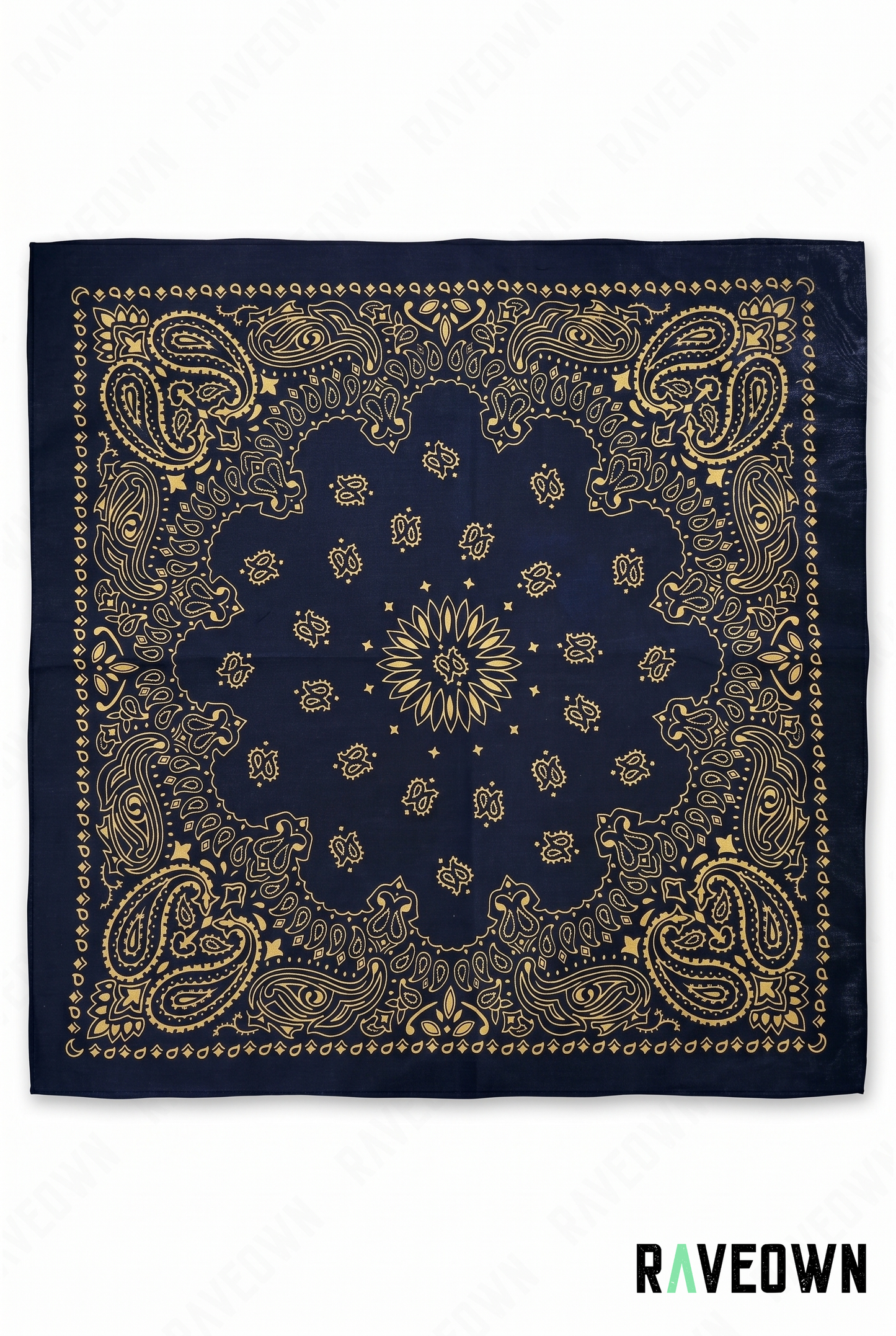 Foulard Bandana Noir – Paisley Classique | Terra Boho