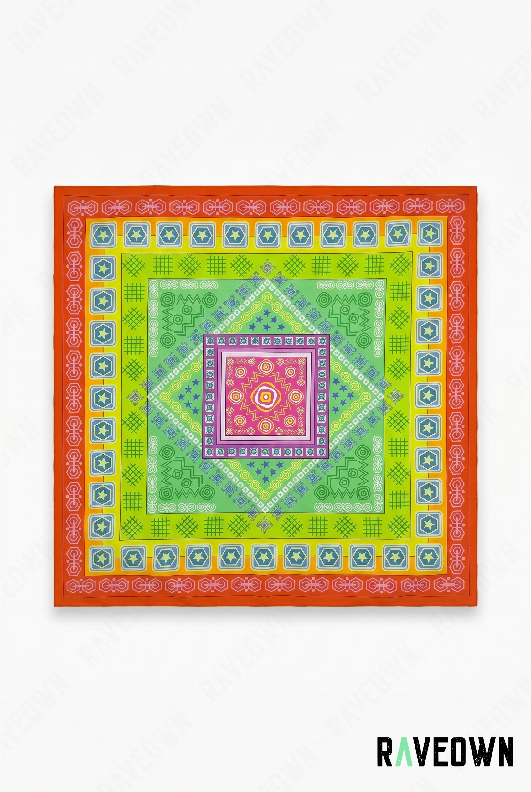 Bandana LSD – Carré Concentrique Géométrique | Nomadix