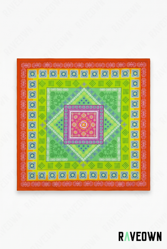 Bandana LSD – Carré Concentrique Géométrique | Nomadix