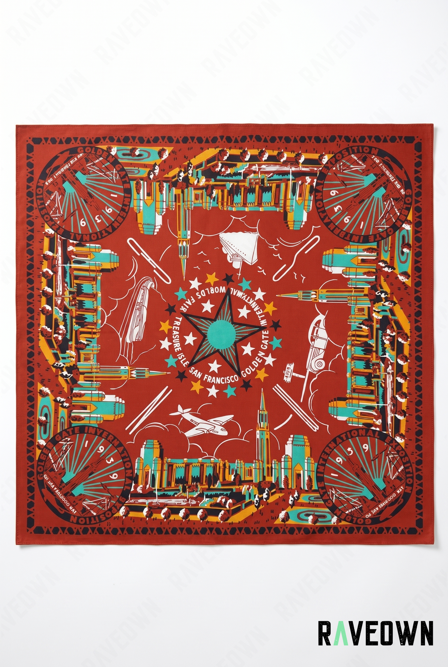 Bandana Vintage Femme – Avions Voyage Illustré | Solvaï