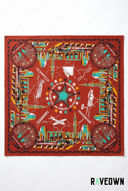 Bandana Vintage Femme – Avions Voyage Illustré | Solvaï