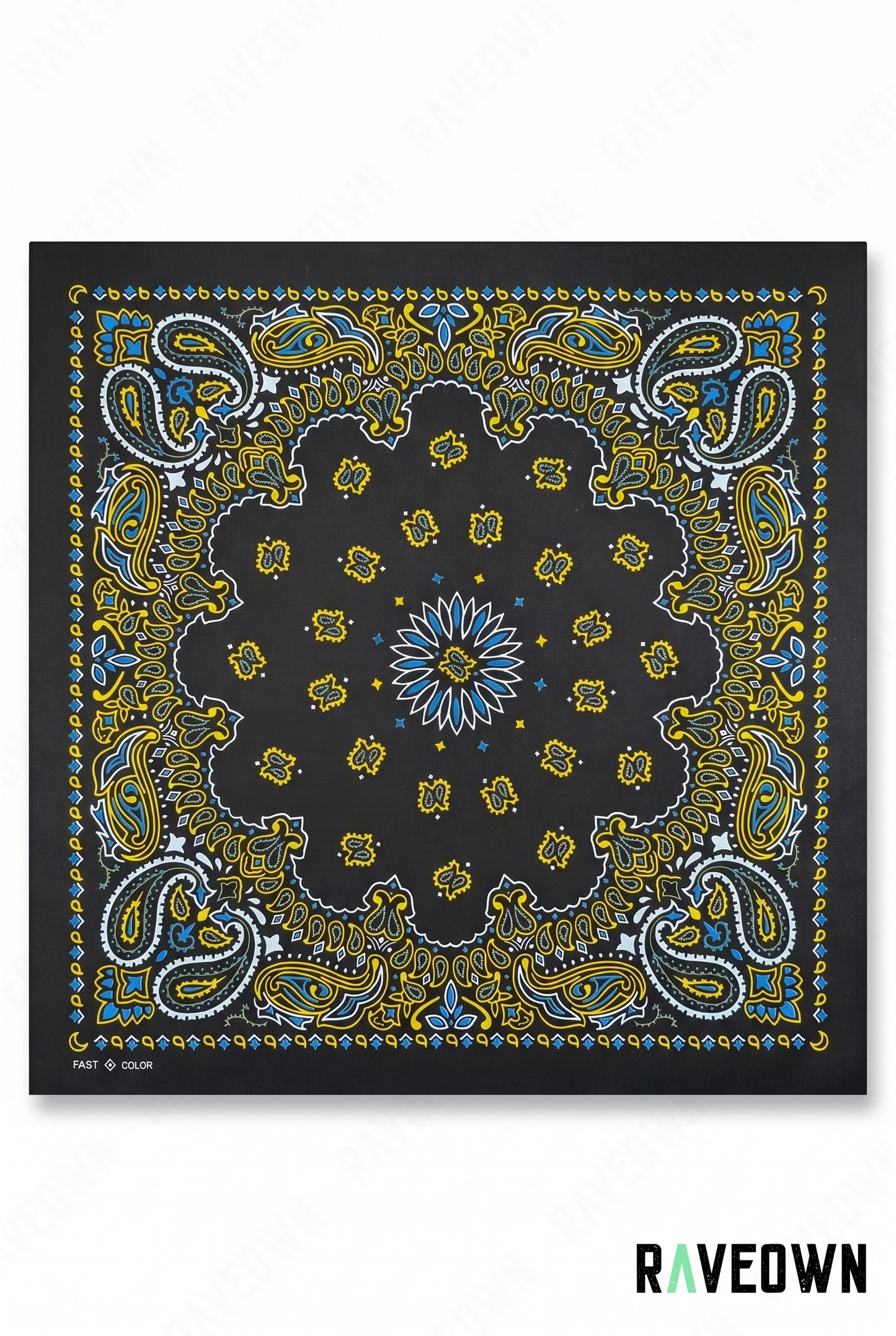Foulard Bandana – Paisley Fond Uni | Lunaï