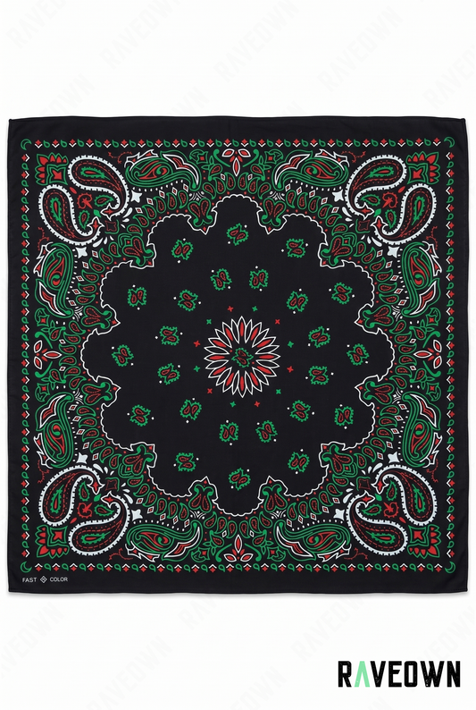 Foulard Bandana – Paisley Fond Uni | Lunaï