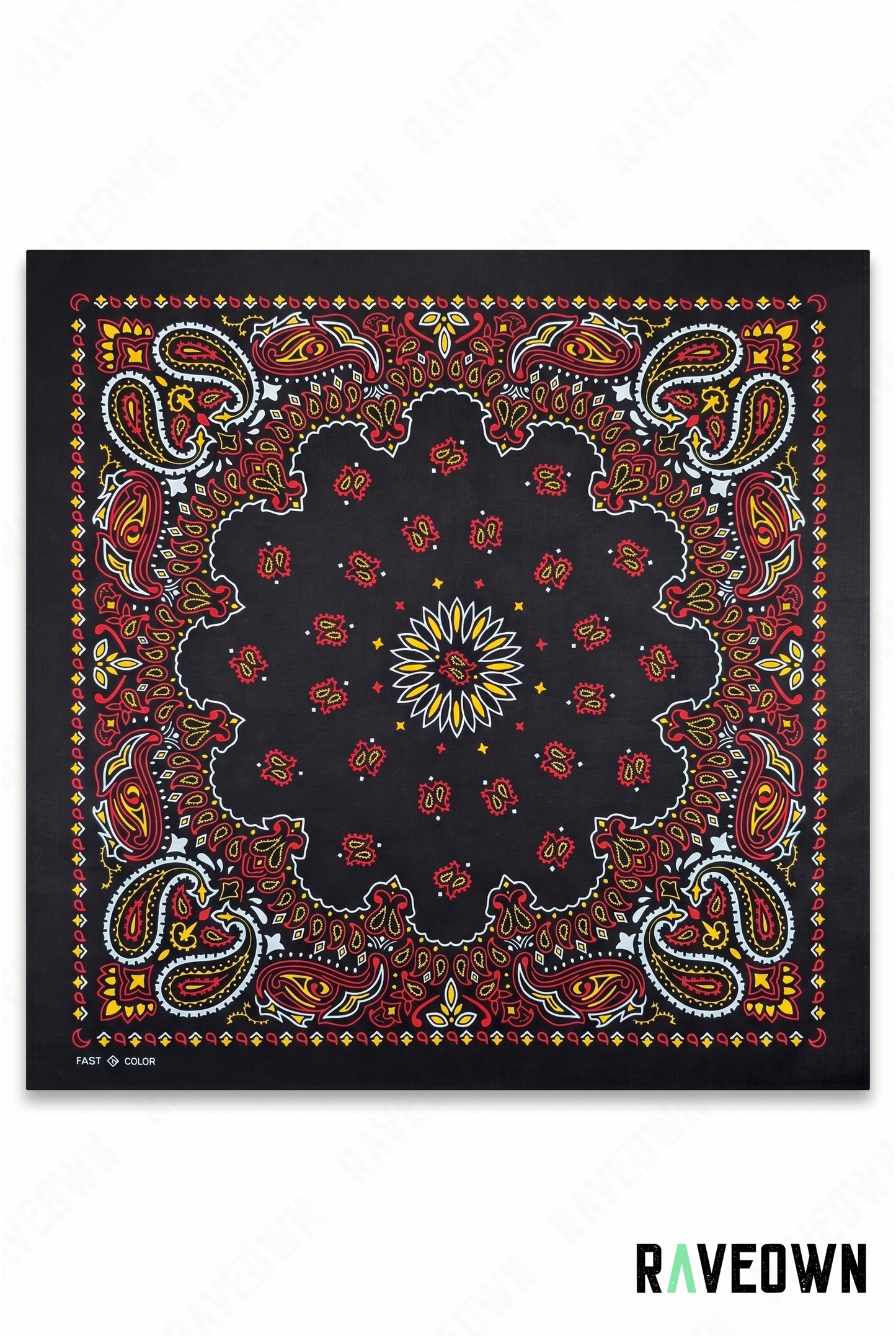 Foulard Bandana – Paisley Fond Uni | Lunaï