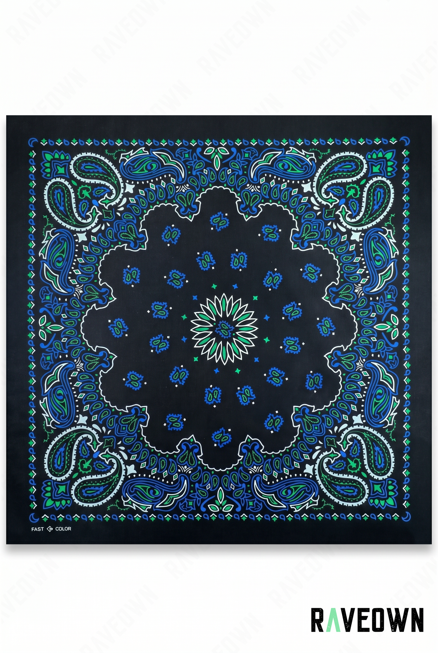 Foulard Bandana – Paisley Fond Uni | Lunaï
