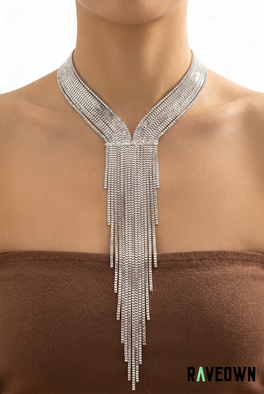 Collier Cravate Femme Argenté | Nektra