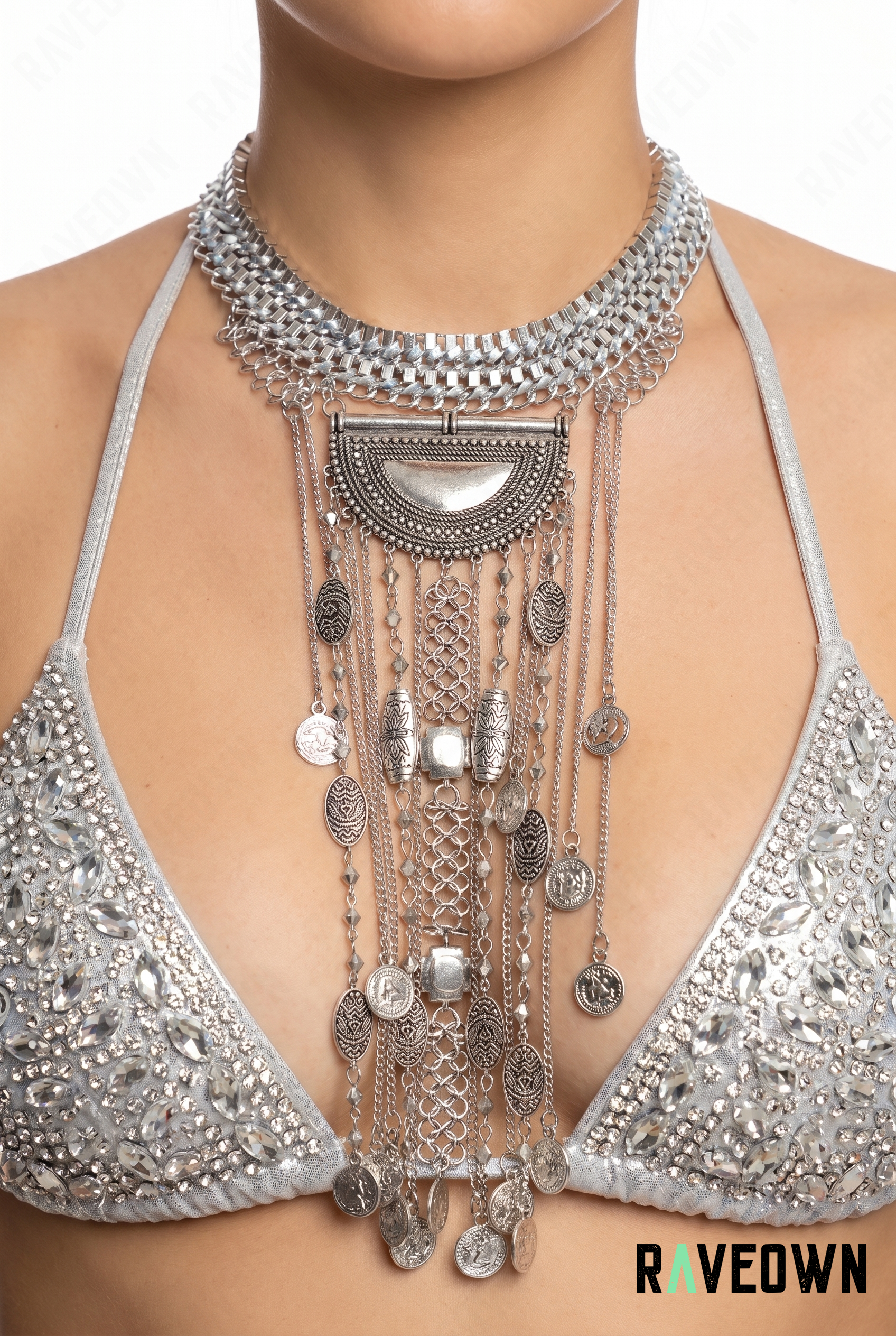 Collier Argenté à franges | Hippie Boho