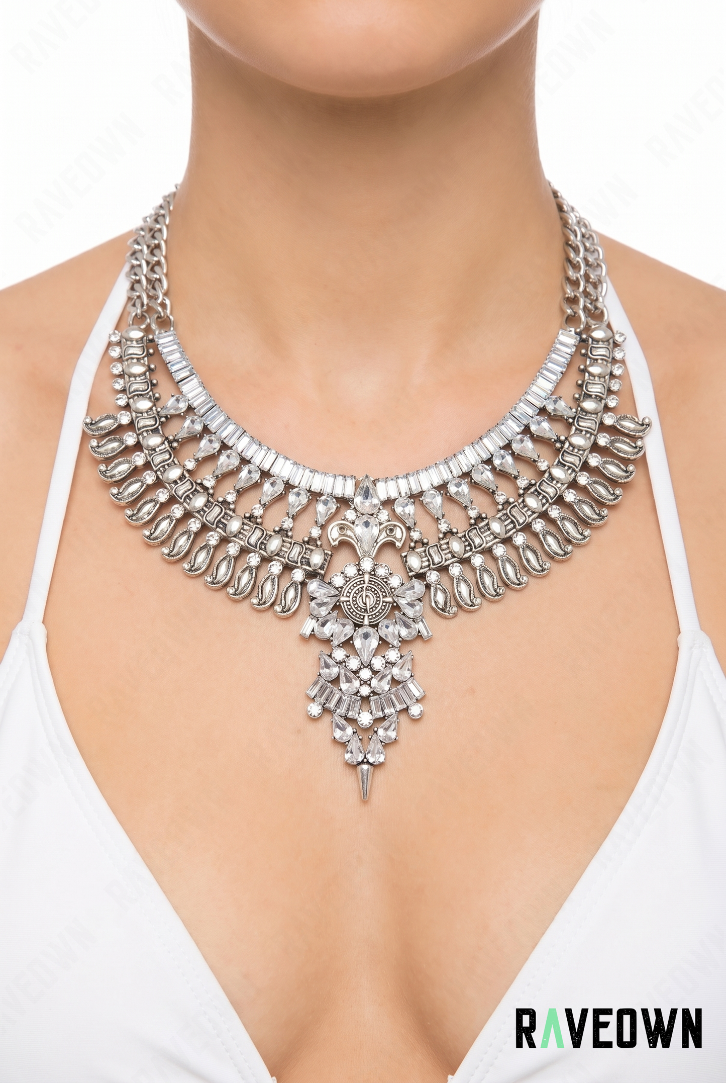 Collier plastron argenté | Hippie Boho