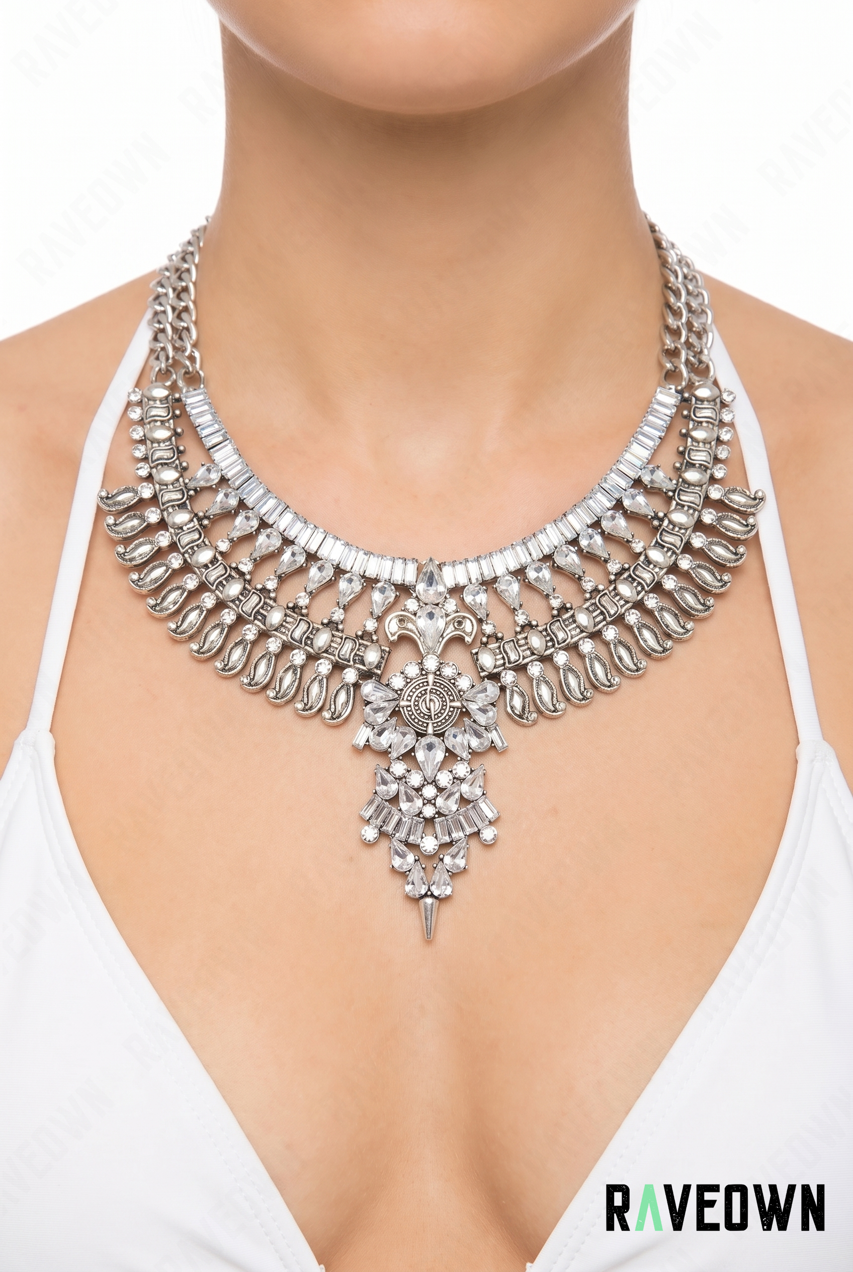Collier plastron argenté | Hippie Boho