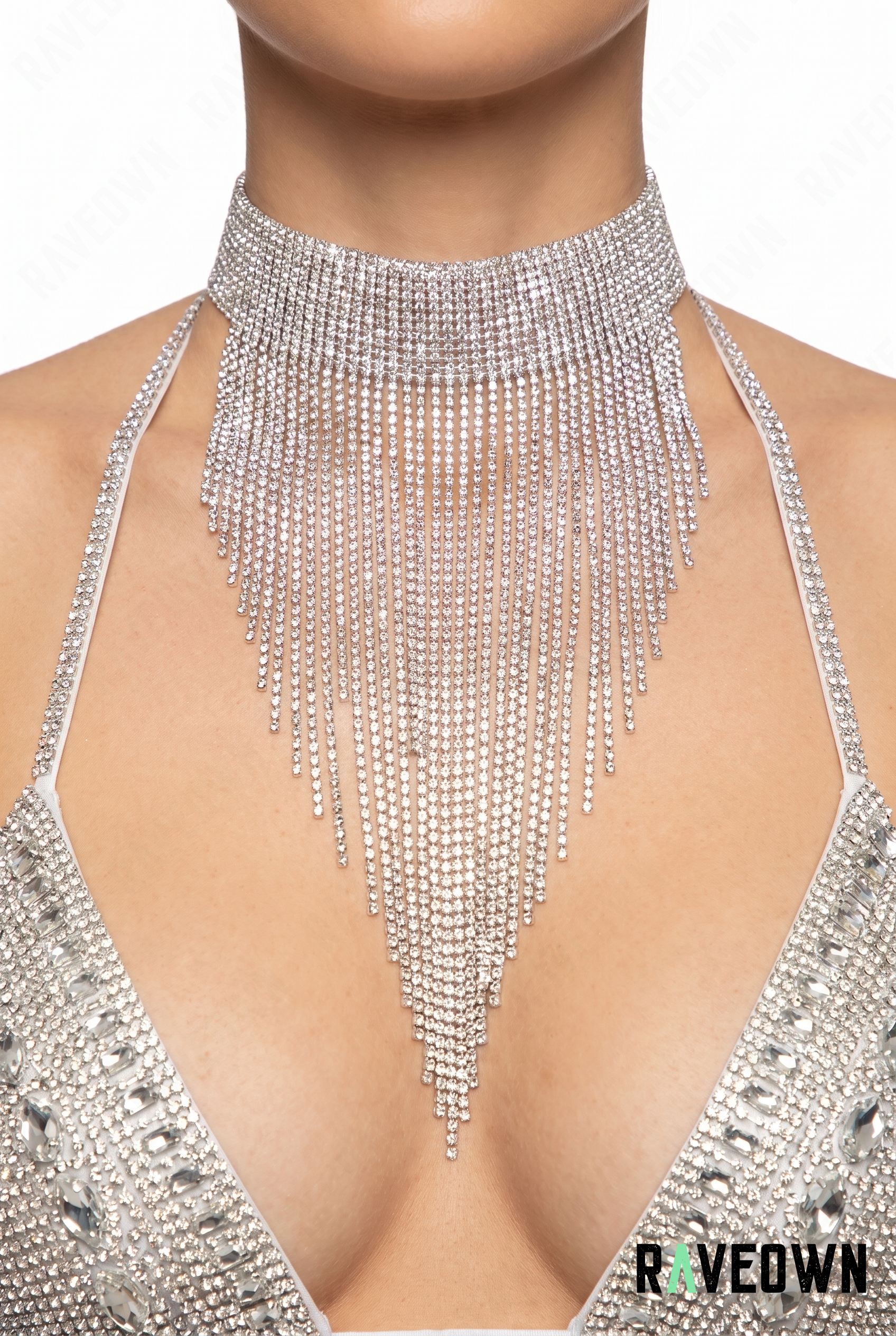 Collier Tour de Cou Argenté à Frange | Nektra