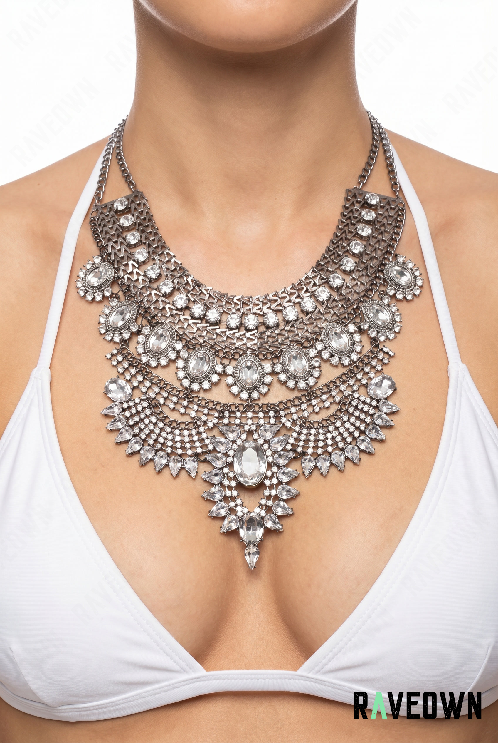 Collier Plastron Argenté Ethnique | Hippie Boho