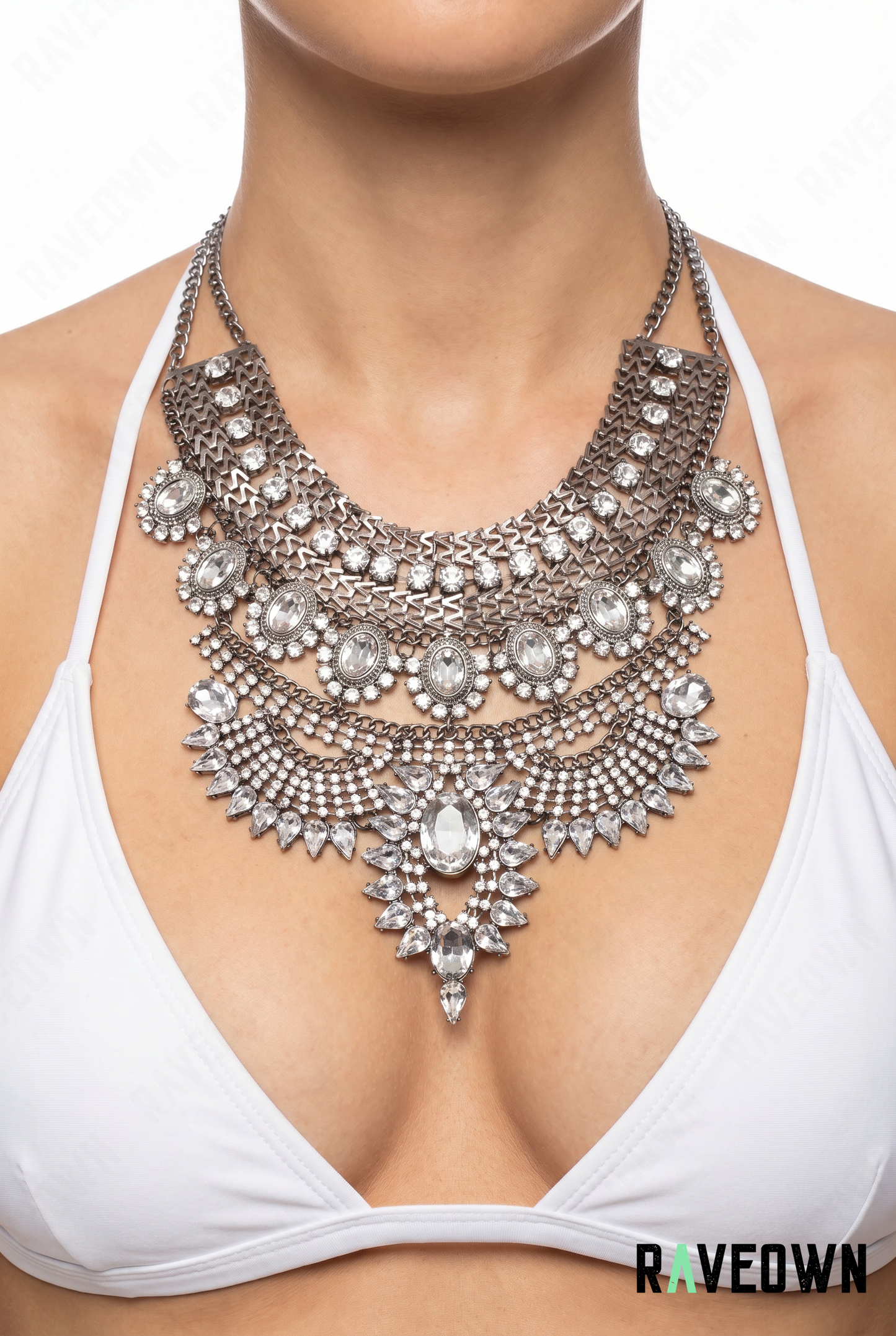 Collier Plastron Argenté Ethnique | Hippie Boho