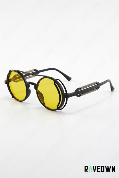 Lunettes De Soleil Rondes Steampunk Rétro | RÆVA