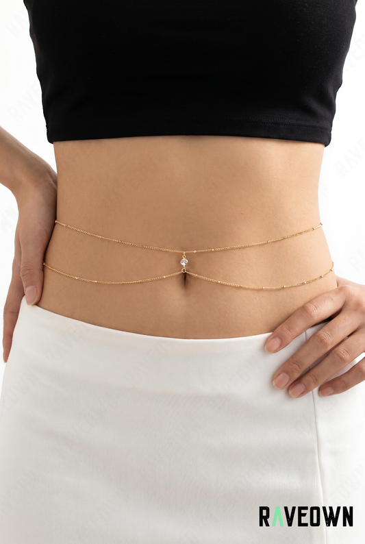 Bijou Ventre Double Chaîne Fine | Hippie Boho
