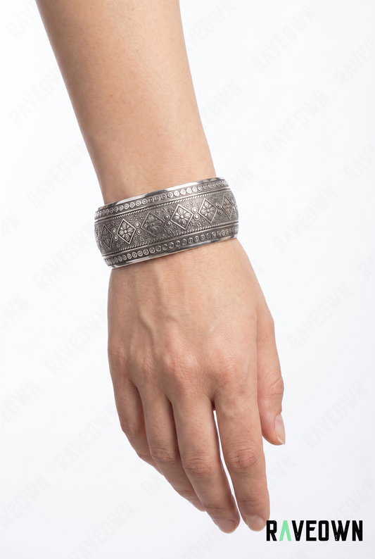 Bracelet Manchette Argenté Tendance | Hippie Boho