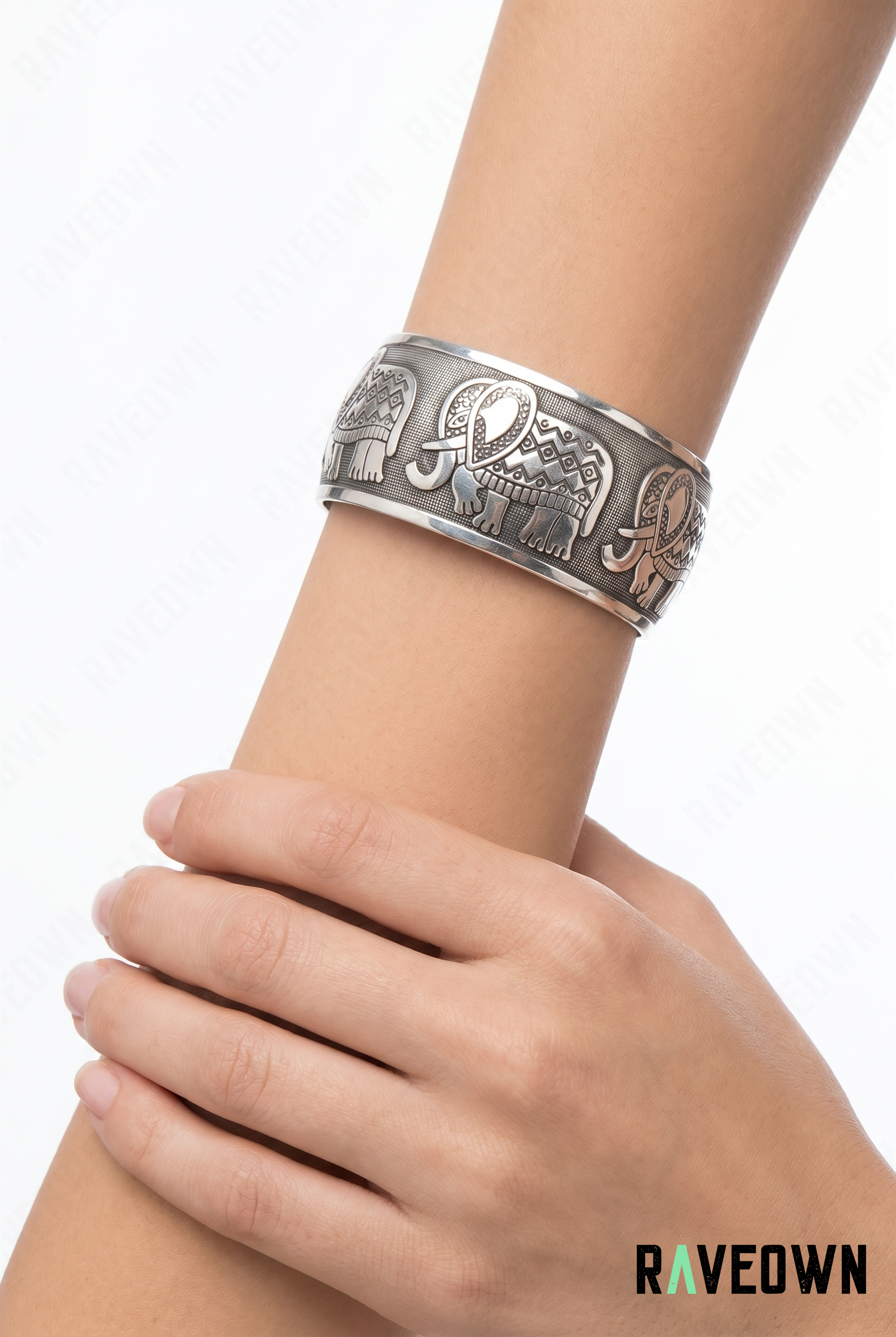 Bracelet Manchette Éléphants Ethnique | RÆVEN