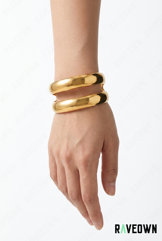 Bracelet Double Anneau Bombé | RÆVEN