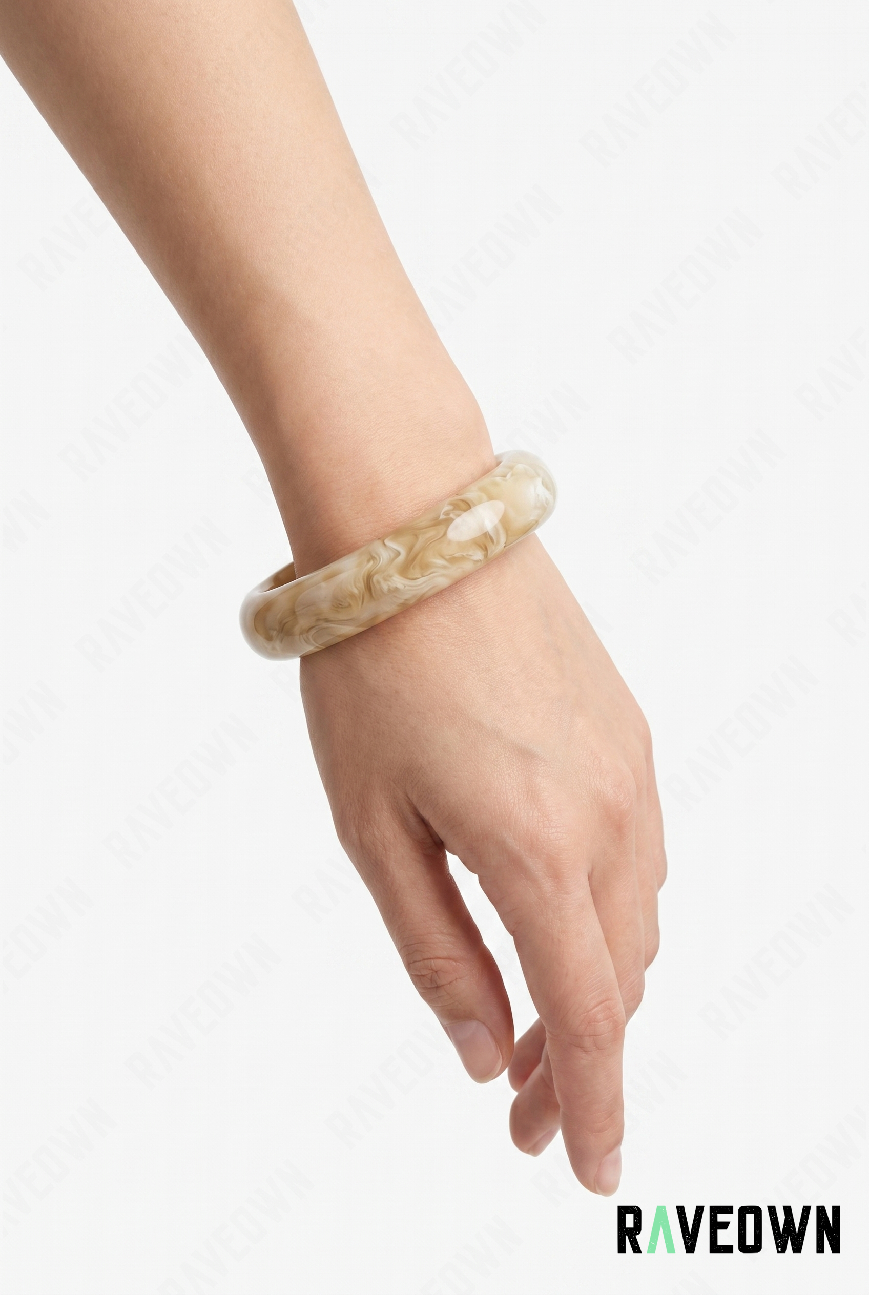 Bracelet Jonc Femme Beige Marbré