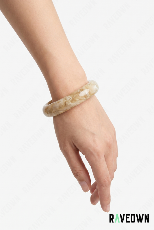 Bracelet Jonc Femme Beige Marbré