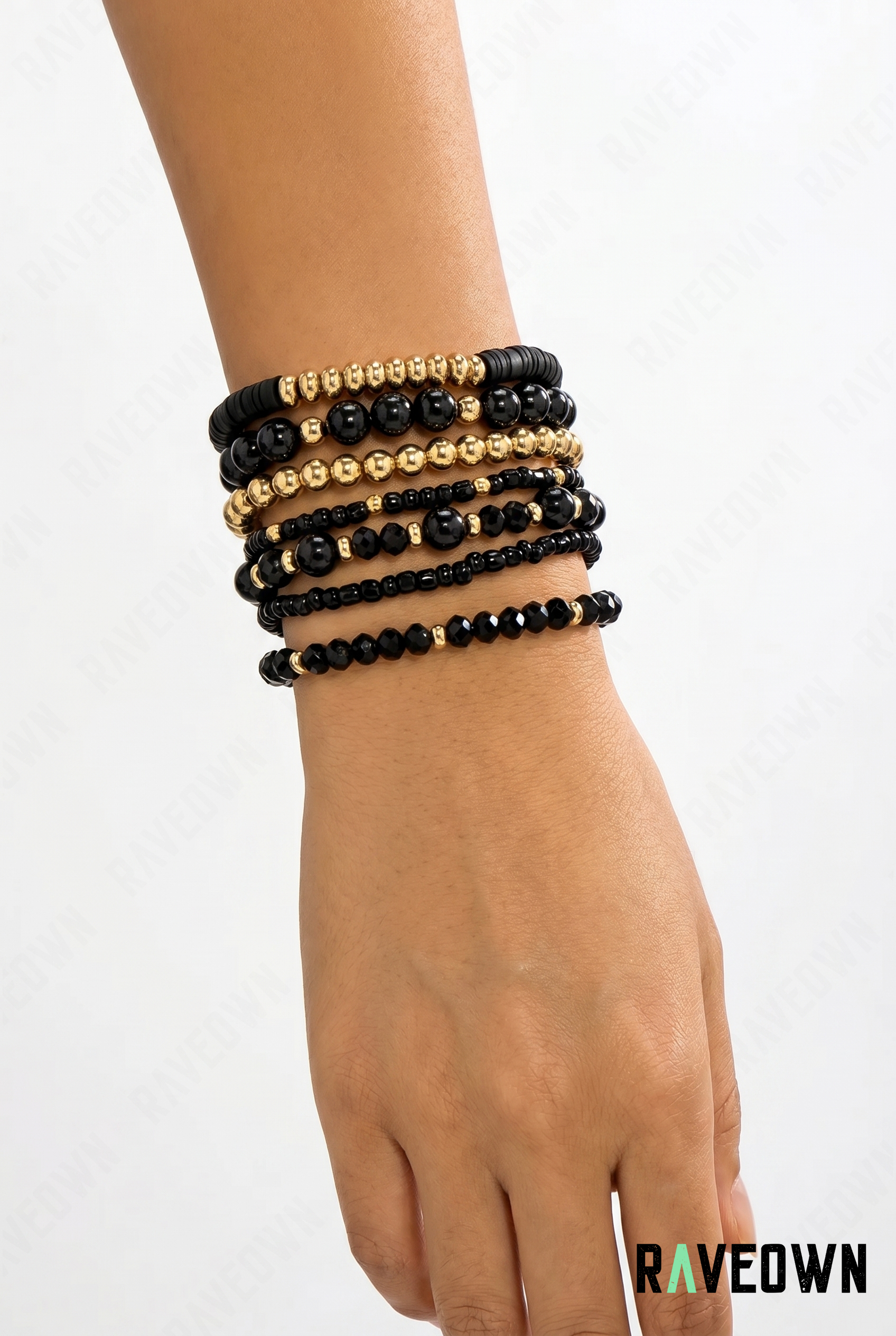 Bracelets à Perles Noires – Set Empilable | Nektra