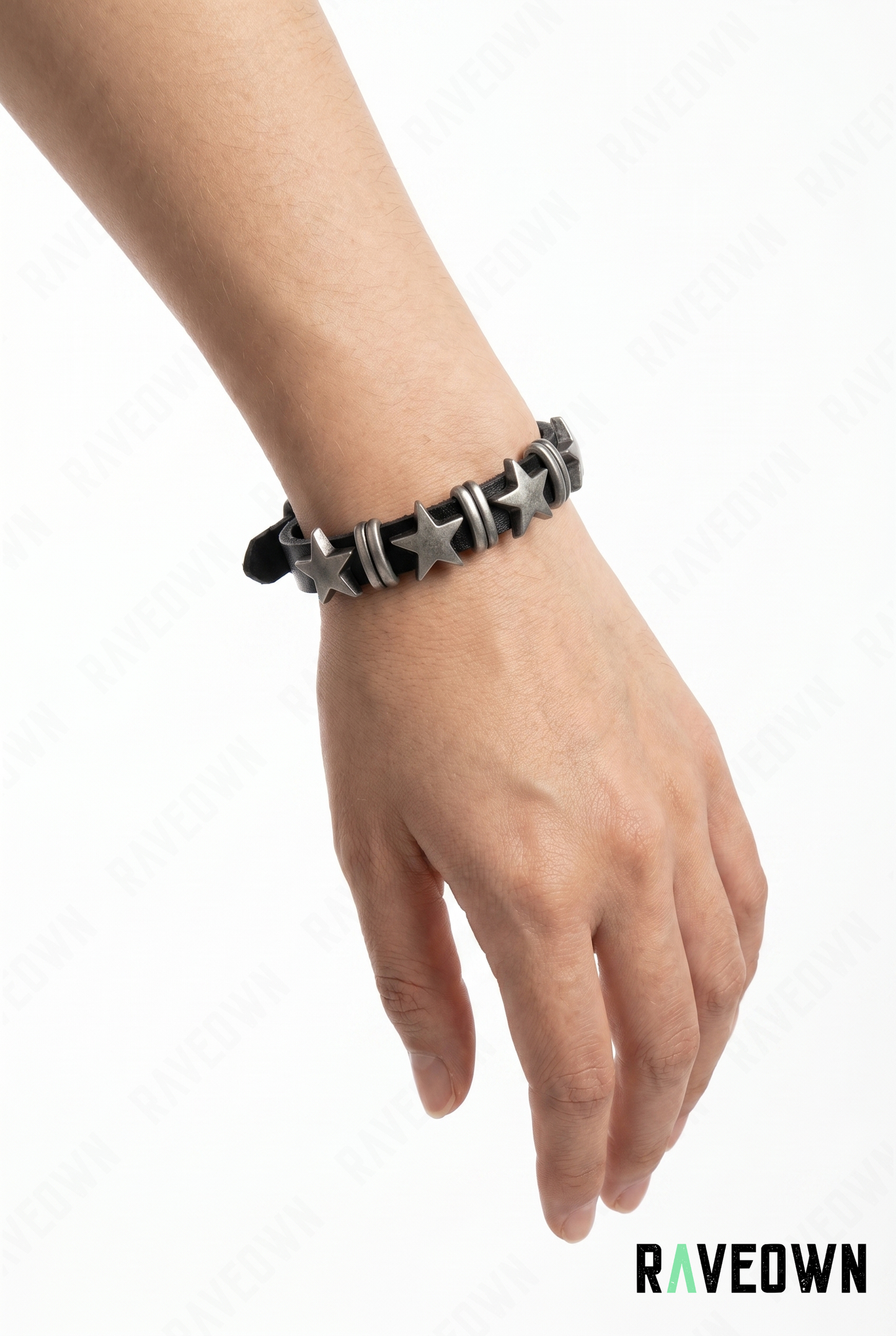 Bracelet Cuir Étoiles Rock | RÆVEN