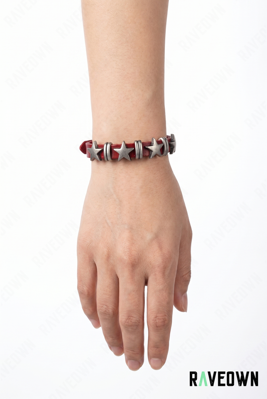Bracelet Cuir Étoiles Rock | RÆVEN