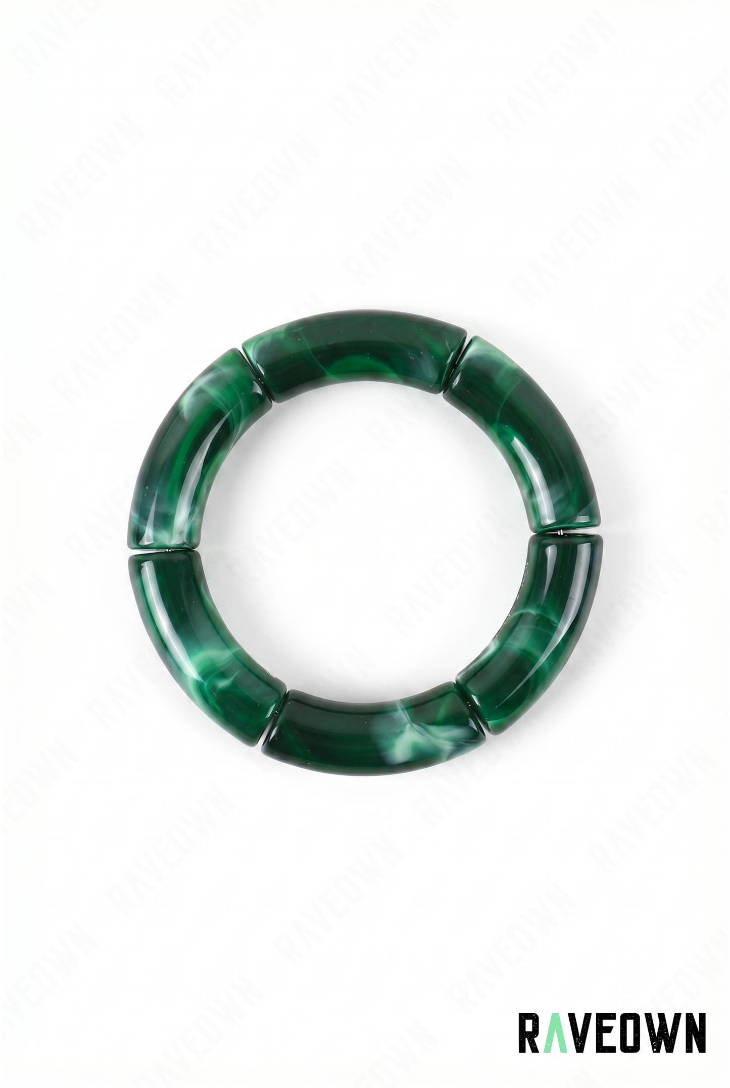 Bracelet Vert Forêt Marbré